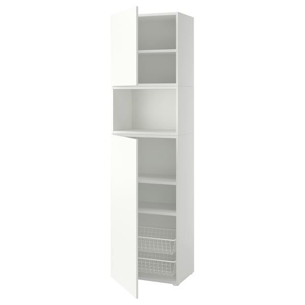 PLATSA Opberger met deuren, wit/Fonnes wit, 60x42x221 cm