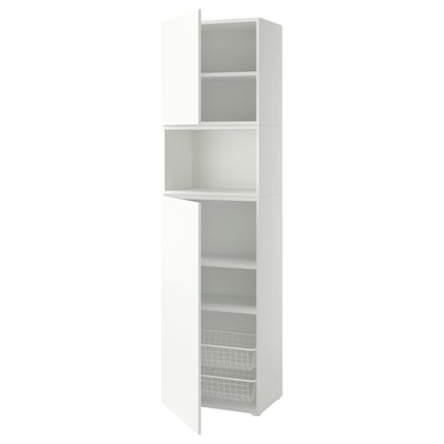PLATSA Opberger met deuren, wit/Fonnes wit, 60x42x221 cm