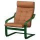 POÄNG Fauteuil, donkergroen/Grann goudbruin
