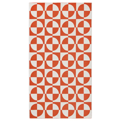 PUBLIKVÄRD Vloerkleed, glad geweven, oranje/cirkelpatroon, 80x150 cm