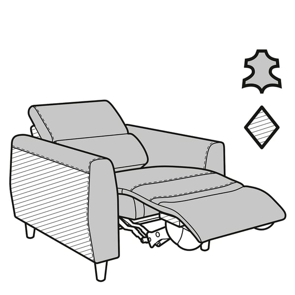 RULLERUM Relaxfauteuil, elektrisch, Grann/Bomstad goudbruin