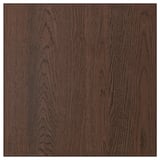 Donkerbruin eiken houten paneel, vierkante vorm, natuurlijke korreltextuur, modern design.