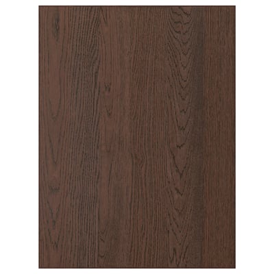 Donkerbruin, eiken houtnerf SINARP kastfront met massief houten rand.