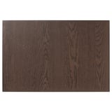 Donkerbruin houten paneel, rechthoekige vorm, gladde textuur, massief eiken rand.