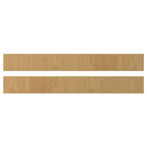 Lichtgekleurde houten strips, eiken fineer, rechte randen.