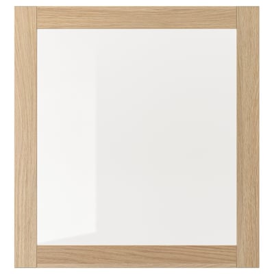 SINDVIK heldere glazen deur in wit eiken frame, rechthoekig, stijlvol en eenvoudig design.