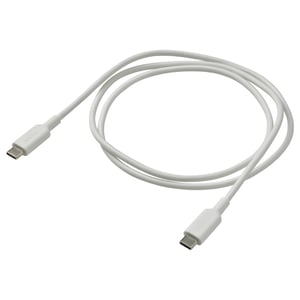 Witte, flexibele usb-c-kabel SITTBRUNN, opgerold, pvc-vrij tpe.