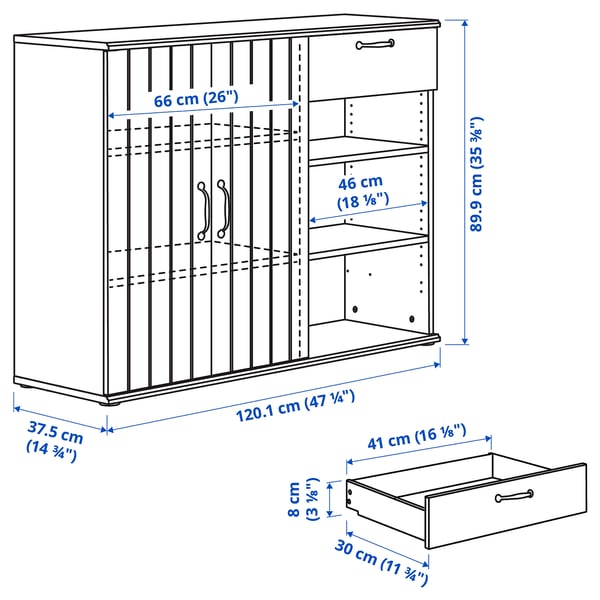 Illustratie met afmetingen voor het product: SKRUVBY.