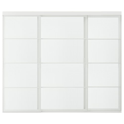 SKYTTA / LUNDBRÄSMA Schuifdeurcombinatie, wit/geruit glas, 251x205 cm