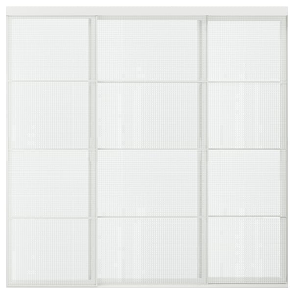 SKYTTA / LUNDBRÄSMA Schuifdeurcombinatie, wit/geruit glas, 251x240 cm