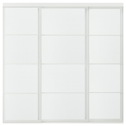 SKYTTA / LUNDBRÄSMA Schuifdeurcombinatie, wit/geruit glas, 251x240 cm