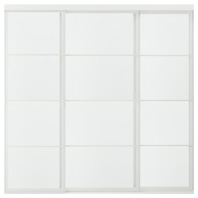 SKYTTA / LUNDBRÄSMA Schuifdeurcombinatie, wit/geruit glas, 251x240 cm