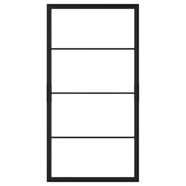 Zwart SKYTTA schuifdeurkozijn; Minimalistisch, rechthoekig ontwerp.