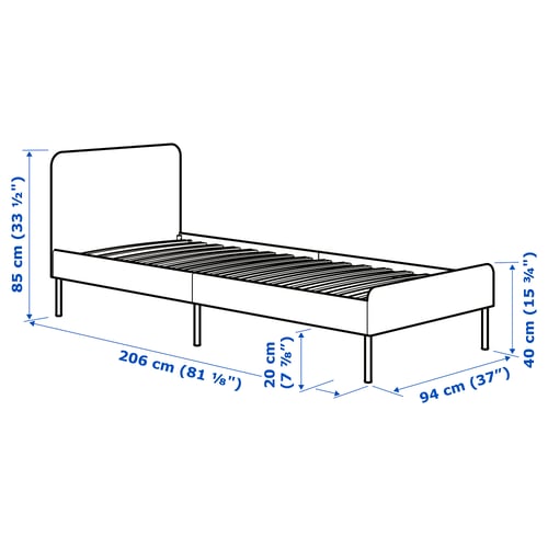 Illustratie met afmetingen voor het product: SLATTUM.