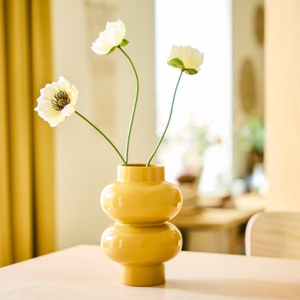 SMYCKA Kunstbloem, binnen/buiten Klaproos/wit, 51 cm