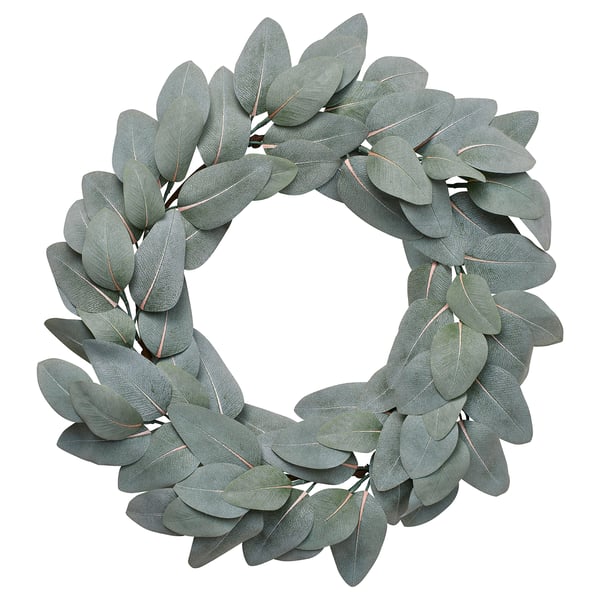 SMYCKA Kunstkrans, binnen/buiten eucalyptus/grijsgroen, 45 cm