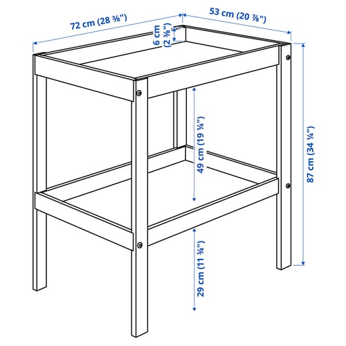 Illustratie met afmetingen voor het product: SNIGLAR.