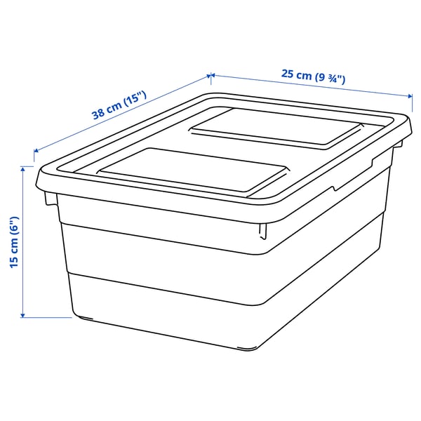 Illustratie met afmetingen voor het product: SOCKERBIT.