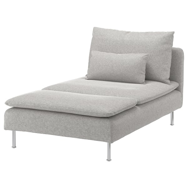 SÖDERHAMN minimalistische chaise longue , grijs, pluche.