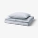 Blauw-wit gestreepte SOLFIBBLA beddenset - dekbed en kussenslopen, 100% katoen.