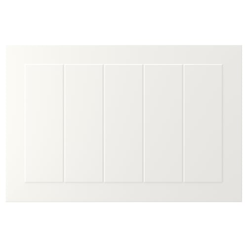 Witte STENSUND kastdeur, rechthoekig, gegroefde panelen, gelakte afwerking.