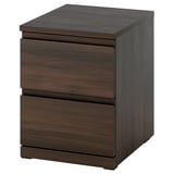 STORKLINTA Ladekast 2 lades, donkerbruin eikenpatroon, 40x50x53 cm