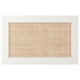Een beige, geweven houten ladefront, rechthoekige vorm.