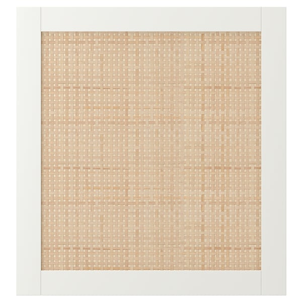 STUDSVIKEN deur, beige geweven populier, rechthoekig, minimalistisch natuurlijk design.