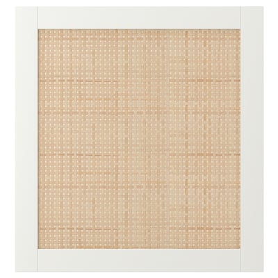 STUDSVIKEN deur, beige geweven populier, rechthoekig, minimalistisch natuurlijk design.