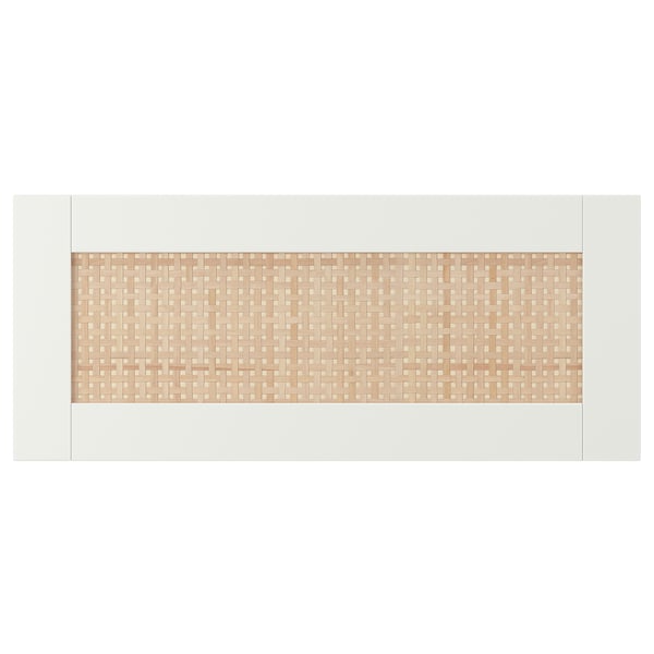 STUDSVIKEN kast met gevlochten populieren front, lichtbeige, rechthoekig, geweven textuur.