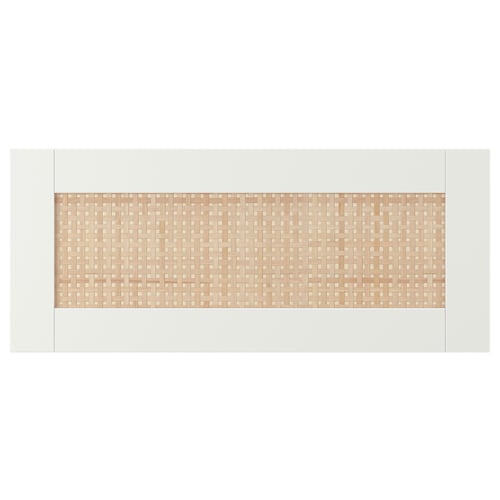 STUDSVIKEN kast met gevlochten populieren front, lichtbeige, rechthoekig, geweven textuur.
