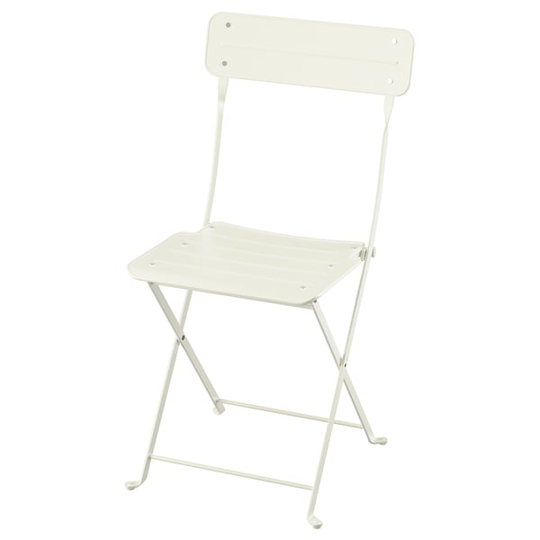 SUNDSÖ witte klapstoel, staal, compact