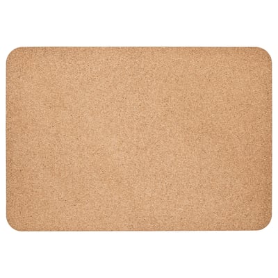 Een rechthoekig kurken bureaukussen in natuurlijke bruine kleur, gemaakt van milieuvriendelijk kurkmateriaal.