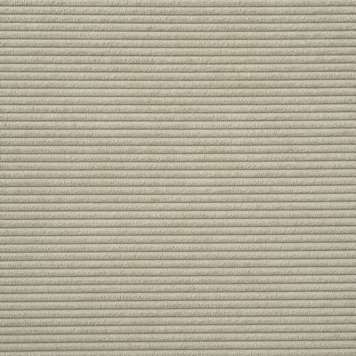 Close-up van beige, geweven stof. Waarschijnlijk hoogwaardige bedovertrek, gerecycled polyester met gedetailleerde stiksels.