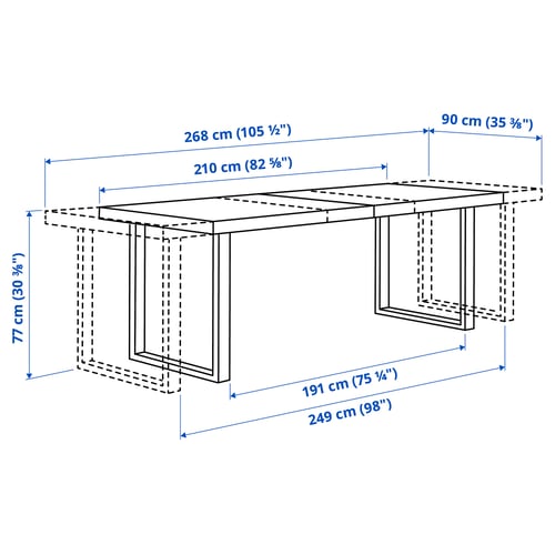 Illustratie met afmetingen voor het product: TARSELE.
