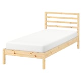 TARVA bedframe - licht hout, minimalistisch design, massief grenen, horizontale latten