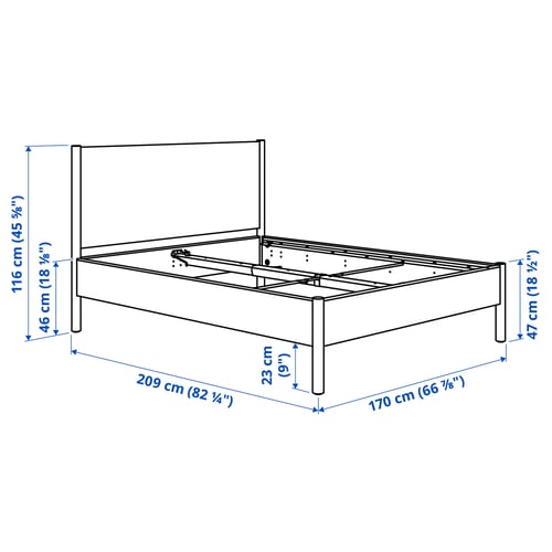 Illustratie met afmetingen voor het product: TONSTAD.