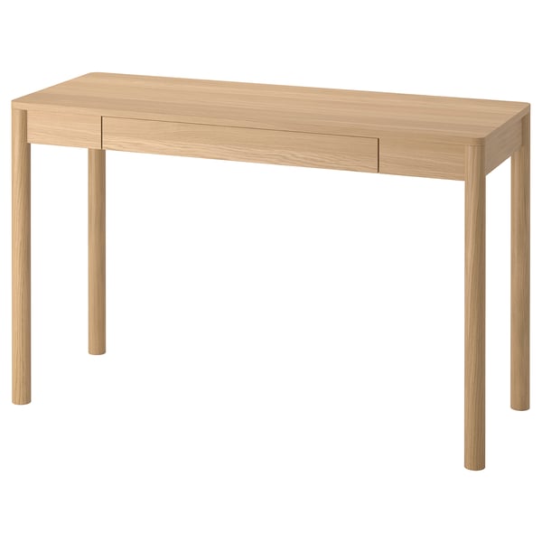 Houten TONSTAD bureau, lichtbruin, rechthoekig, minimalistisch design met één lade.