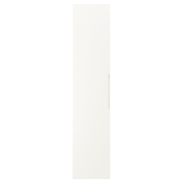 Een TONSTAD deur in gebroken wit. De rechthoekige met strakke lijnen en geïntegreerde handgrepen, gemaakt van met acryl geverfde vezelplaat.