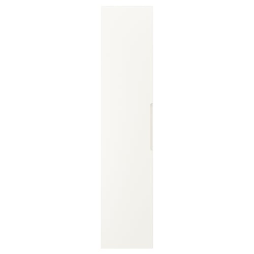Een TONSTAD deur in gebroken wit. De rechthoekige met strakke lijnen en geïntegreerde handgrepen, gemaakt van met acryl geverfde vezelplaat.