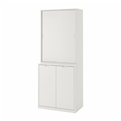 TONSTAD gebroken witte kast, strak design, soft-close deuren, verstelbare planken.