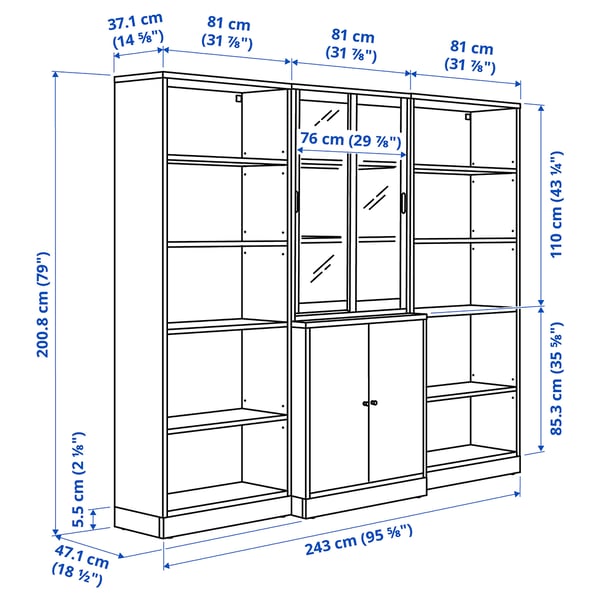 Illustratie met afmetingen voor het product: TONSTAD.