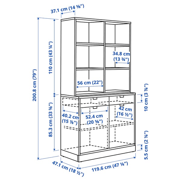 Illustratie met afmetingen voor het product: TONSTAD.
