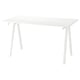 TROTTEN wit bureau, rechthoekig, vier schuine poten, melamine blad, modern design.