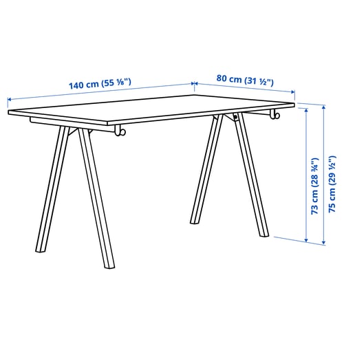 Illustratie met afmetingen voor het product: TROTTEN.