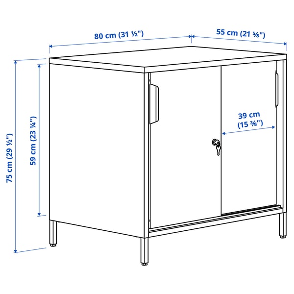 Illustratie met afmetingen voor het product: TROTTEN.