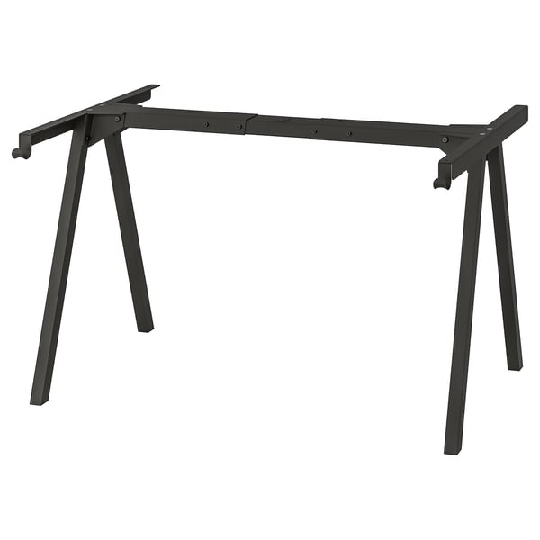 Een TROTTEN verstelbaar zwart bureauframe, met een strak design met vier stevige poten voor stabiliteit.
