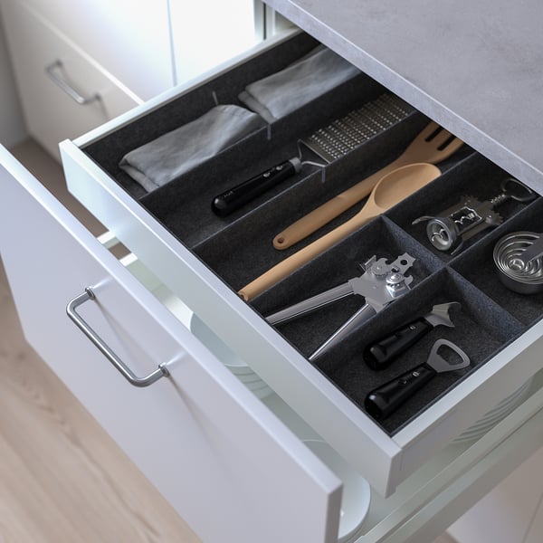 UPPDATERA Aanpasbare organizer voor lade, grijs, 60 cm