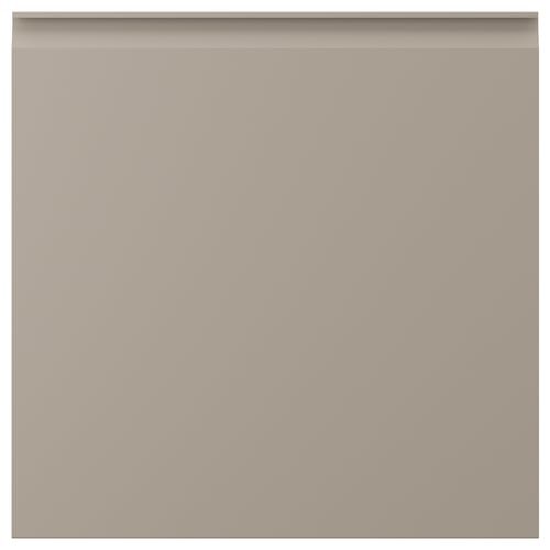 UPPLÖV beige keukendeur, afgeschuinde randen, geïntegreerde handgreep, gerecyclede materialen.