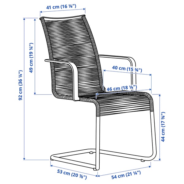 Illustratie met afmetingen voor het product: VÄSMAN.